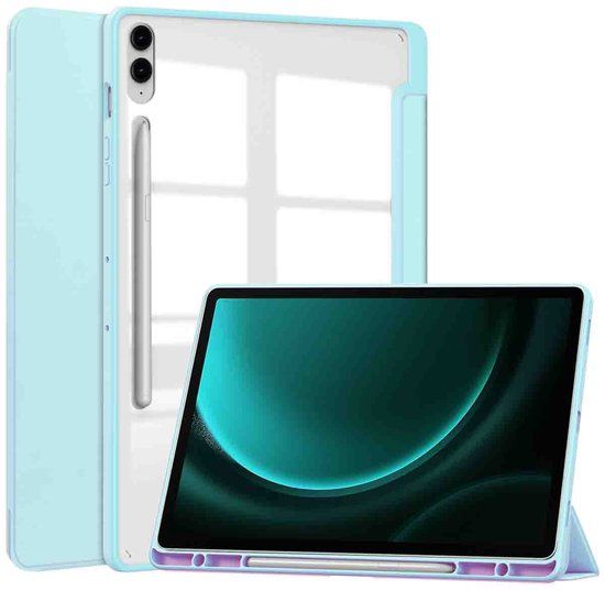 imoshion Tablet Hoes - Geschikt voor Samsung Galaxy Tab S9 11.0 inch Plus / Galaxy Tab S9 11.0 inch FE Plus / Galaxy Tab S10 Plus - Trifold Hardcase Bookcase - Lichtblauw