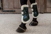 Kentucky Horsewear Peesbeschermers Vegan Wol Bamboo Elastic Donkergroen - S