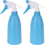 Merkloos Set van 2x blauwe plantenspuiten 480 ml