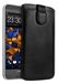 mumbi Echt leren hoesje compatibel met HTC Desire 620 hoes leer tas case wallet, zwart