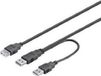 M-Cab 7300052 USB-kabel 0,3 m USB 2.0 USB A 2 x USB A Zwart