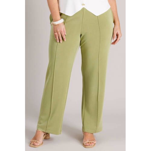 Yest Curve slim regular waist broek groen