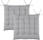 Stof Textile stoelkussens DUO - 2x - grijs - 38 x 38 x 3.5 cm