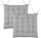 Stof Textile stoelkussens DUO - 2x - grijs - 38 x 38 x 3.5 cm
