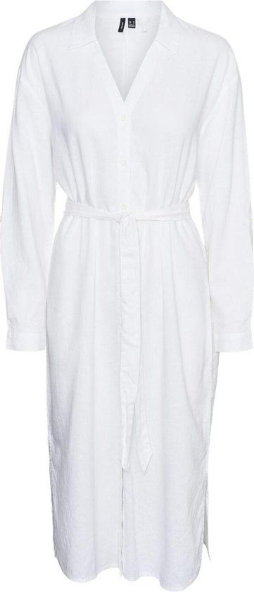 Vero Moda VMLINN Loose Calf Shirt Wvn Noos - White - Women's Size L - Blouse with Long Sleeves