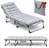 Sofotel ChillWell Dream - Opvouwbaar Stretcher - Inclusief Matras en Kussen - 5 Verstelbare Standen - Grijs