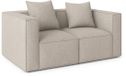 Hioshop Box Canapé 2 places, 2 coussins décoratifs gris clair.