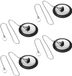 Unyqoos® Set de quatre bouchons d'évier en caoutchouc avec chaîne, noir
