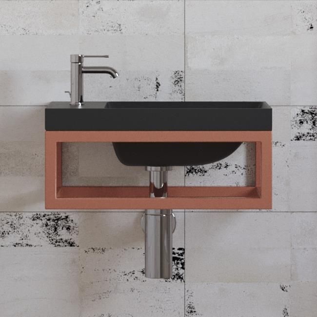 Boss & Wessing Paris Fonteinset 40x22 cm - Mat Zwart Fontein Mat Koper