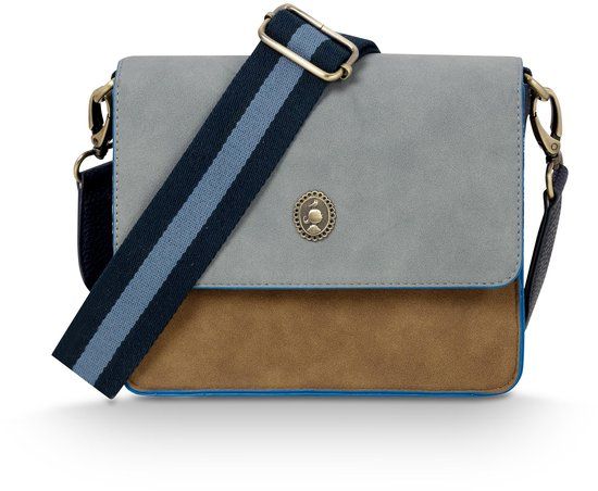 Pip Studio Fenna Schoudertas Blauw PU 19x6x16cm