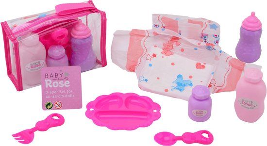Johntoy Verzorgset Baby Rose Meisjes - Roze - 8-delig