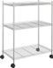 vidaXL Opbergrek 3-laags met wielen 150 kg 60x35x81 cm chroom