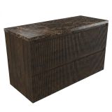 Saniclass Badkamermeubelset - 120x45x63cm - Noche natuurstenen topblad dark emperador - 2 kraangaten - 2 lades - mat eiken charcoal