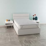 Topper MB HOME ITALY Topper matrastopper gewatteerd en gewatteerd Bamboo, wit, eenpersoonsbed 80x195 cm
