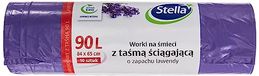 Stella 009916 vuilniszakken met trekkoord 90 L | 10 stuks | lavendelgeur | vuilniszak vuilniszak afvalzakken voor huisafval kantoor gemaakt van LDPE-folie gemaakt/van reggranulaat kleur: lavendel