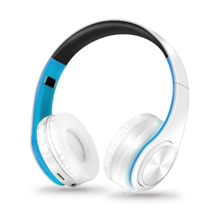 ZAPET Draadloze Koptelefoon Bluetooth Wireless Headphones Stereo Gaming Blauw-Wit