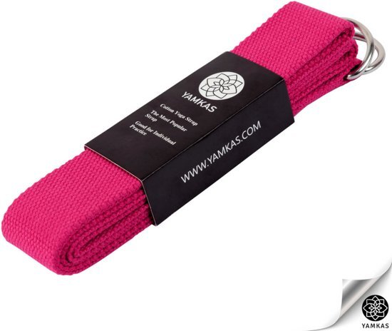 Yamkas Yoga Strap Fuchsia 300cm - 100% Katoen