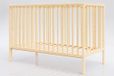 Lettino Babybedje Dominik, 120x60 cm, met houten bijtringen, van grenenhout, gelakt