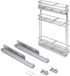 Emuca Uitschuifbaar flessenrek met SupraMax, zachte sluiting, links, 3 dienbladen, module 150mm, Sta
