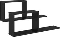 vidaXL Zwevende schappen 2 stuks Zwart eiken 80 x 15 x 30 cm Bewerkt hout
