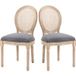 Lot de 2 chaises de cuisine vintage, rembourrage doux, aspect rotin gris