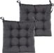 Anna's Collection Coussin de chaise matelassé - 2x - anthracite - 38 x 38 cm