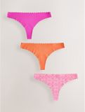 Next - Dames - Set van 3 No VPL Scallop Brazilian-strings - Roze