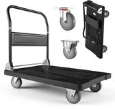 Vevor Opvouwbare Platformwagen, Draagvermogen 454 Kg, Zwart, Staal/Kunststof