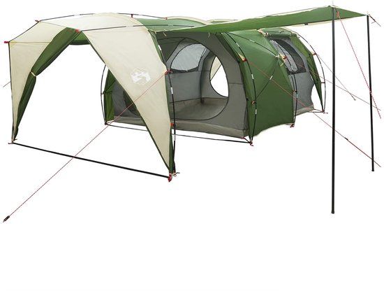 vidaXL Tunneltent 6-persoons Groen Polyester
