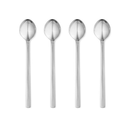 Georg Jensen New York Latte/Ice Tea Lepels - Set van 4 Stuks - 23 cm - Mat RVS