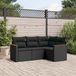 Maison Exclusive - Ensemble de meubles de jardin 4 pièces avec canapé et coussins, noir, en polyrotin
