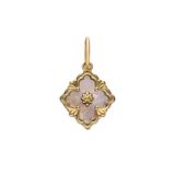 Lucardi Dames Stainless steel goldplated hanger bloem voor dames - Hanger - Staal - Goudkleurig