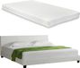 Corium Barcelona Cadre de lit similicuir avec matelas 140x200 blanc