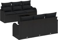 vidaXL - Tuinbank - Set - 7 - st - 6-Aantal - zitplaatsen - Zwart