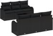vidaXL - Banc de jardin - Ensemble - 7 - pièces - 6 - Sièges - Noir