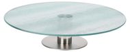 Plateau tournant, plateau à gâteau, plateau de service, diamètre 30 cm, hauteur 7 cm, verre