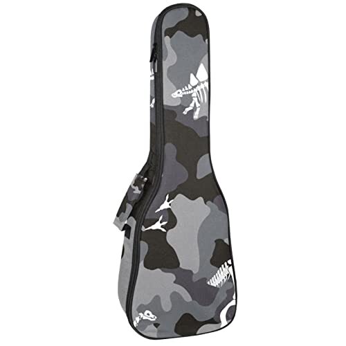 Mersov Concert Ukelele Rugzak, Heavy Duty Ukulele Case Tas met Opslag, Sopraan Concert Tenor Ukelele 10 MM Gewatteerde Tas Camouflage Dragon