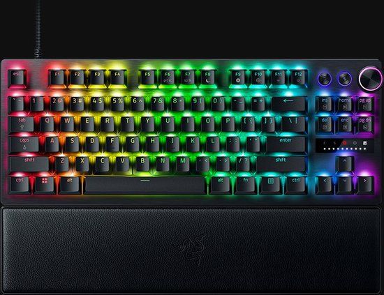 Razer Huntsman V3 Pro Tenkeyless - Analoge optische TKL E-Sport PC-toetsenbord zonder numeriek Snap Tap & Rapid Trigger (digitale draaiknop & bedieningsknop) DE-lay-out | Zwart