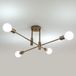 Comely Sputnik Vintage kroonluchter, 4 lampen, E27, brons