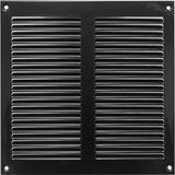 Ventilatierooster, Europlast Metalen rooster 200x200mm zwart – MR2020M - RAL9005