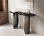 Solena table console 135x40 cm marbre noir argent métal noir antique