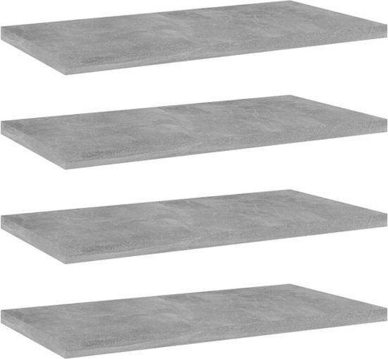 vidaXL Wandschappen 4 st 40x20x1,5 cm bewerkt hout betongrijs