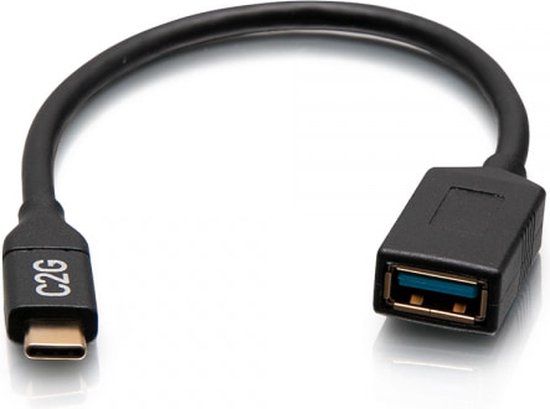 C2G USB-C Male to USB-A Female Adapter Converter - USB 3.2 Gen 1 (5Gbps)