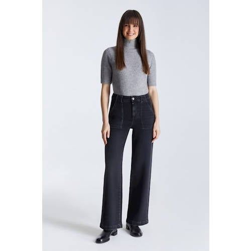Cup of Joe Denim high wide leg jeans black denim