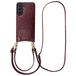 Selencia Hoesje - Geschikt voor Samsung Galaxy A57 (5G) - Croco Backcover met koord en pashouder - Burgundy