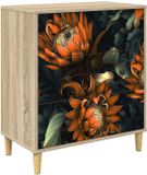 vidaXL Ladekast LOCHEM Oranje print 66 x 36,5 x 75 cm Bewerkt hout
