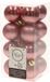 Decoris Kaemingk B.V. 32x stuks kunststof kerstballen mix van oudroze en donkergroen 4 cm