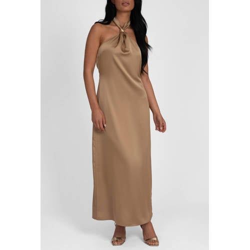 NIKKIE Satijnen Maxi Jurk Champagne