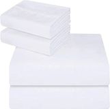 ComfyWell Beddengoed Kingsize - wit hoeslaken diepe zak 14 inch (35 cm) - zacht geborsteld microvezel-beddengoed - krimp- en vervagingsbestendig. (King (150 x 200 cm), wit)