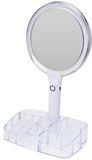 Excellent Houseware Make-upspiegel met LED-verlichting en opbergvakken, 18 x 34,5 cm